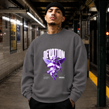 Cupid Devotion T-Shirt – Religious Imagery Collage Graphic Tee - Color: charcoal