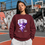 Cupid Devotion T-Shirt – Religious Imagery Collage Graphic Tee - Color: maroon