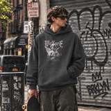 Cupid Love Welfare Hoodie – Religious Imagery Collage Graphic Hoodie - Color: dark heather