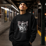 Cupid Love Welfare T-Shirt – Religious Imagery Collage Graphic Tee - Color: black