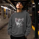 Cupid Love Welfare T-Shirt – Religious Imagery Collage Graphic Tee - Color: dark heather
