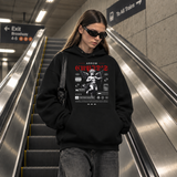 Cupid's Arrow Hoodie – Religious Imagery Collage Graphic Hoodie - Color: black