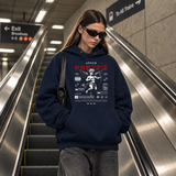 Cupid's Arrow Hoodie – Religious Imagery Collage Graphic Hoodie - Color: navy
