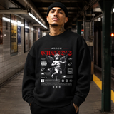 Cupid's Arrow Sweatshirt – Religious Imagery Collage Graphic Sweatshirt - Color: black