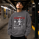 Cupid's Arrow Sweatshirt – Religious Imagery Collage Graphic Sweatshirt - Color: charcoal