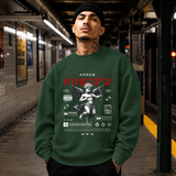 Cupid's Arrow Sweatshirt – Religious Imagery Collage Graphic Sweatshirt - Color: forest green