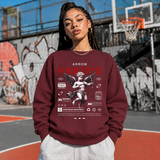 Cupid's Arrow Sweatshirt – Religious Imagery Collage Graphic Sweatshirt - Color: maroon