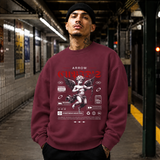Cupid's Arrow Sweatshirt – Religious Imagery Collage Graphic Sweatshirt - Color: maroon