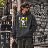 Cupid's Flute Hoodie – Religious Imagery Collage Graphic Hoodie - Color: dark heather
