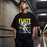 Cupid's Flute T-Shirt – Religious Imagery Collage Graphic Tee - Color: Black