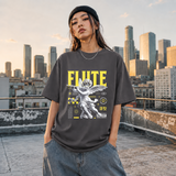 Cupid's Flute T-Shirt – Religious Imagery Collage Graphic Tee - Color: Charcoal