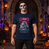 Cursed Island T-Shirt – Skull & Reaper Gothic Graphic Graphic Tee - Color: navy