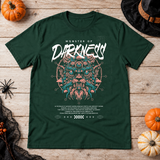 Darkness Bootleg T-Shirt – Skull & Reaper Gothic Graphic Graphic Tee - Color: forest green