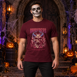 Darkness Skull T-Shirt – Skull & Reaper Gothic Graphic Graphic Tee - Color: maroon