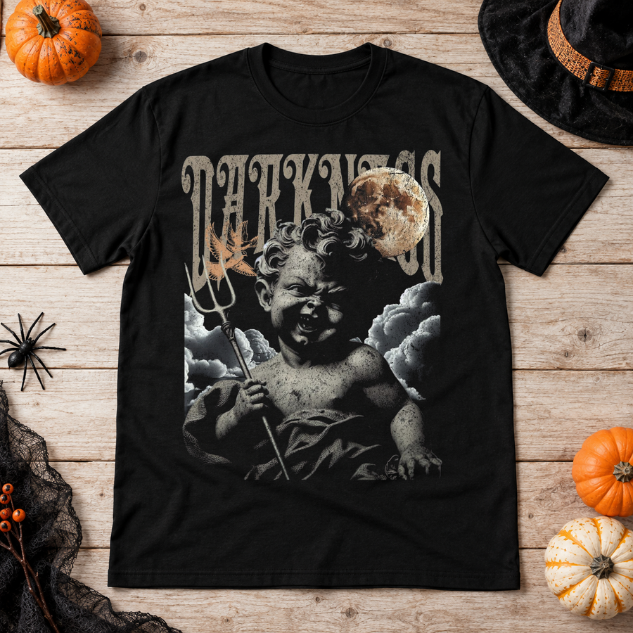 Darkness T-Shirt – Skull & Reaper Gothic Graphic Graphic Tee - Color: black