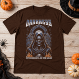 Darkness T-Shirt – Skull & Reaper Gothic Graphic Graphic Tee - Color: chocolate