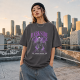 Darkside Demon Angel T-Shirt – Gothic Streetwear Poster Graphic Tee - Color: Charcoal