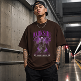 Darkside Demon Angel T-Shirt – Gothic Streetwear Poster Graphic Tee - Color: Dark Chocolate
