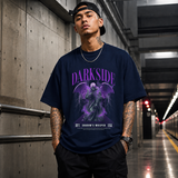 Darkside Demon Angel T-Shirt – Gothic Streetwear Poster Graphic Tee - Color: Navy