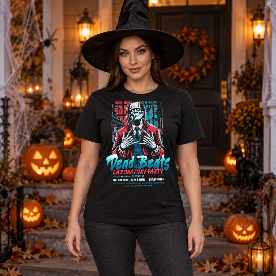 Dead Beat Laboratory Party T-Shirt – Dark Streetwear Graphic Design Graphic Tee - Color: black