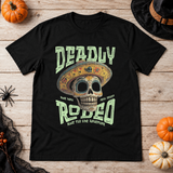 Deadly Rodeo T-Shirt – Dark Editorial Graphic Design Graphic Tee - Color: black