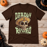 Deadly Rodeo T-Shirt – Dark Editorial Graphic Design Graphic Tee - Color: chocolate