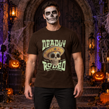 Deadly Rodeo T-Shirt – Dark Editorial Graphic Design Graphic Tee - Color: chocolate