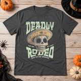 Deadly Rodeo T-Shirt – Dark Editorial Graphic Design Graphic Tee - Color: dark heather
