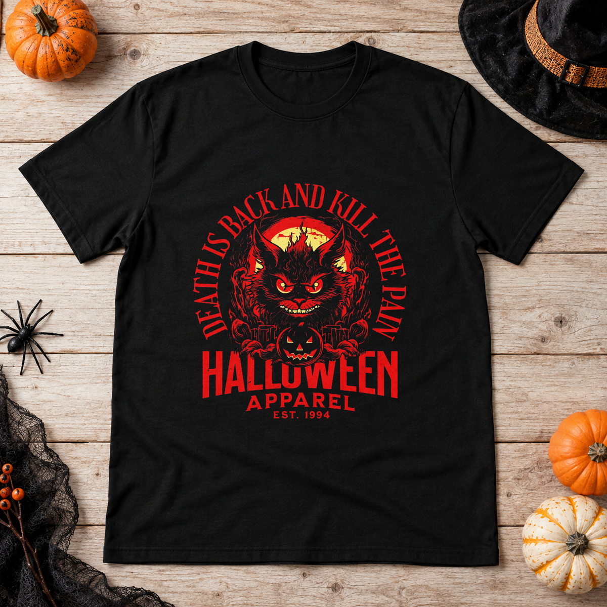 Death is Back T-Shirt – Skull & Reaper Gothic Graphic Graphic Tee - Color: black