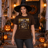 Death Melody T-Shirt – Skull & Reaper Gothic Graphic Graphic Tee - Color: chocolate