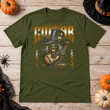 Death Melody T-Shirt – Skull & Reaper Gothic Graphic Graphic Tee - Color: military green