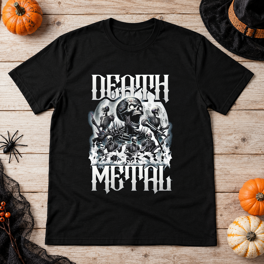 Death Metal - Band T-Shirt – Skull & Reaper Gothic Graphic Graphic Tee - Color: black