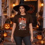 Death's Omen T-Shirt – Dark Gothic Halloween Graphic Graphic Tee - Color: chocolate