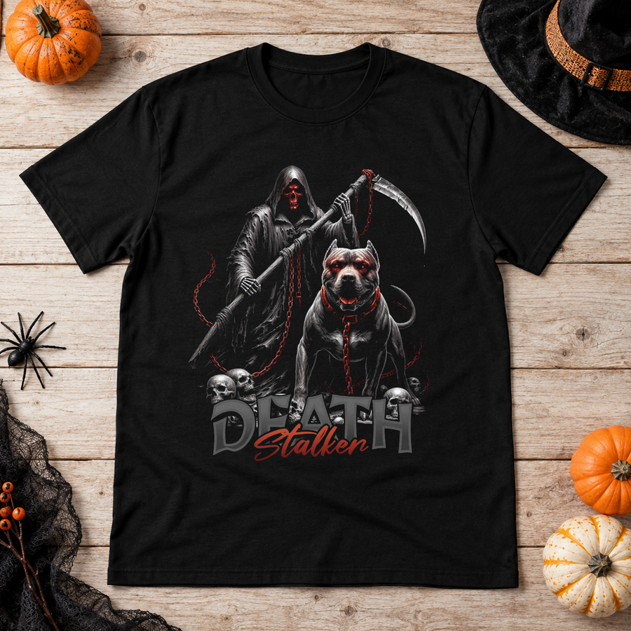 Death Stalker T-Shirt – Skull & Reaper Gothic Graphic Graphic Tee - Color: black