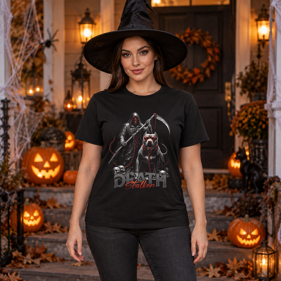 Death Stalker T-Shirt – Skull & Reaper Gothic Graphic Graphic Tee - Color: black