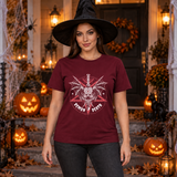 Demon Death T-Shirt – Skull & Reaper Gothic Graphic Graphic Tee - Color: maroon