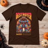 Destroyer T-Shirt – Skull & Reaper Gothic Graphic Graphic Tee - Color: chocolate