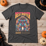 Destroyer T-Shirt – Skull & Reaper Gothic Graphic Graphic Tee - Color: dark heather