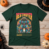 Destroyer T-Shirt – Skull & Reaper Gothic Graphic Graphic Tee - Color: forest green