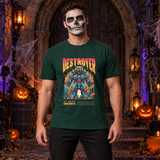 Destroyer T-Shirt – Skull & Reaper Gothic Graphic Graphic Tee - Color: forest green
