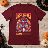 Destroyer T-Shirt – Skull & Reaper Gothic Graphic Graphic Tee - Color: maroon