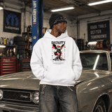 Dignity Eagle Collage Hoodie – Dark Editorial Graphic Design Hoodie - Color: white