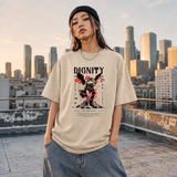 Dignity Eagle Collage T-Shirt – Dark Editorial Graphic Design Tee - Color: sand