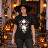 Disillusioned Skull T-Shirt – Skull & Reaper Gothic Graphic Graphic Tee - Color: black