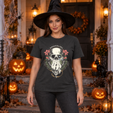 Disillusioned Skull T-Shirt – Skull & Reaper Gothic Graphic Graphic Tee - Color: charcoal