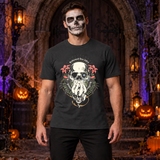 Disillusioned Skull T-Shirt – Skull & Reaper Gothic Graphic Graphic Tee - Color: charcoal