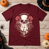 Disillusioned Skull T-Shirt – Skull & Reaper Gothic Graphic Graphic Tee - Color: maroon