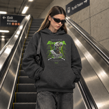 Disrepair Bust Hoodie – Experimental Typography Graphic Hoodie - Color: dark heather