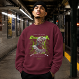 Disrepair Bust Sweatshirt – Experimental Typography Graphic Sweatshirt - Color: maroon