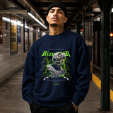 Disrepair Bust Sweatshirt – Experimental Typography Graphic Sweatshirt - Color: navy